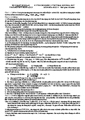 Đề thi chọn học sinh giỏi môn Hóa học Lớp 11 lần 5 - Năm học 2016-2017 - Trường THPT Nghi Lộc 5 (Có đáp án)